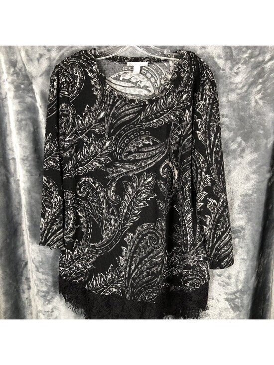 DB Tops - Db 1962 Woman's Shirt Ladies Blouse With Fringe Details Size Large